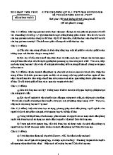Kỳ thi chọn học sinh giỏi Sinh học 10 (Có đáp án) - Năm học 2015-2016 - Sở GD & ĐT Vĩnh Phúc